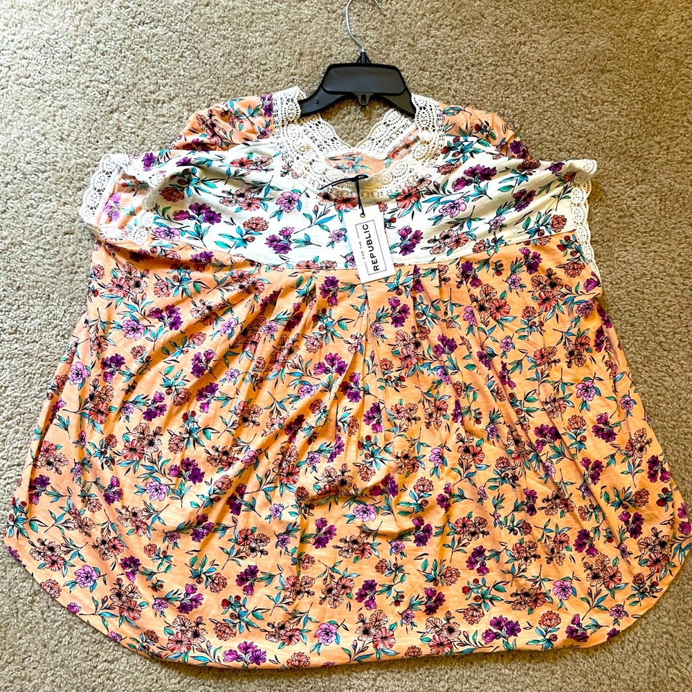 Disty Floral orange blouse